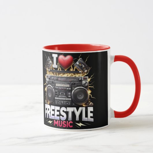 I Liebe Freestyle Music Tasse (Rechts)