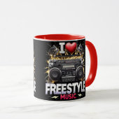 I Liebe Freestyle Music Tasse (VorderseiteRechts)