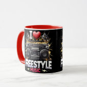 I Liebe Freestyle Music Tasse (Vorderseite Links)