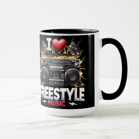 I Liebe Freestyle Music Tasse (Rechts)