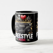 I Liebe Freestyle Music Tasse (Vorderseite Links)