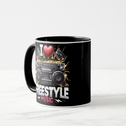 I Liebe Freestyle Music Tasse (Vorderseite Links)