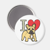 I Liebe French Bulldogs Magnet (Vorderseite/Rückseite)