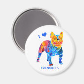 I Liebe French Bulldogs Magnet (Vorderseite/Rückseite)