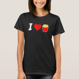 I Liebe French Fries Fries Niedliche Vintage franz T-Shirt