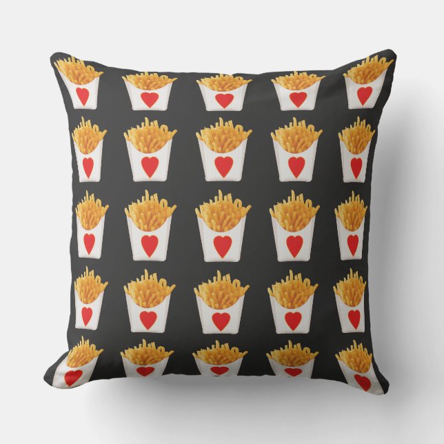 I Liebe French Fries Kissen (Vorderseite)