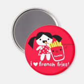 I LIEBE FRENCH FRIES MAGNET (Vorderseite/Rückseite)