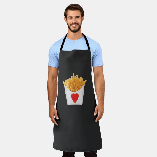 I Liebe French Fries Schürze (Getragen)