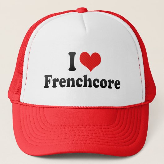 I Liebe Frenchcore Truckerkappe (Vorderseite)