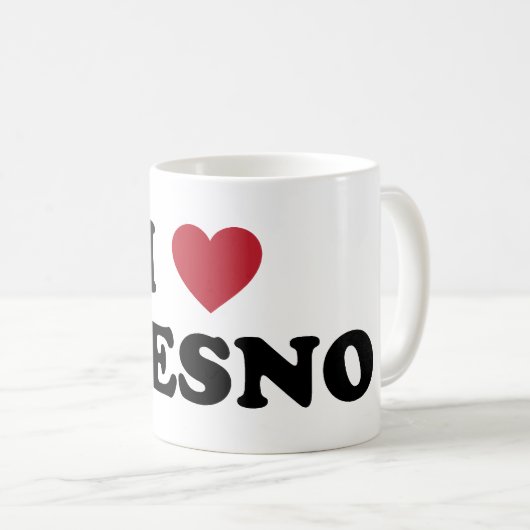 I Liebe Fresno Kalifornien Kaffeetasse (VorderseiteRechts)