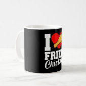 I Liebe Fried Chicken Funny Eater Grafik Kaffeetasse (Vorderseite Links)
