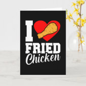 I Liebe Fried Chicken Funny Eater Grafik Karte (Gelbe Blume)