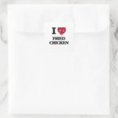 I Liebe Fried Chicken Quadratischer Aufkleber (Tasche)