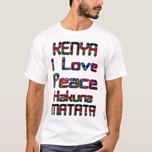 I Liebe Frieden und Einheit Kenia T-Shirt (Vorderseite)