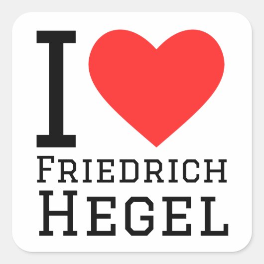 I Liebe Friedrich hegel Quadratischer Aufkleber (Vorderseite)