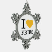 I LIEBE FRIES SCHNEEFLOCKEN Zinn-Ornament (Links)