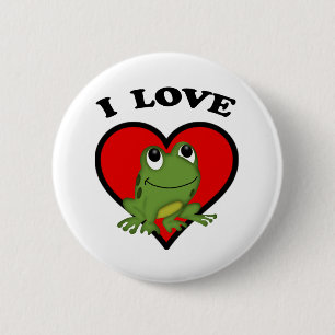 I Liebe Frogs Button