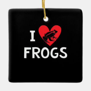 I Liebe Frogs Keramikornament