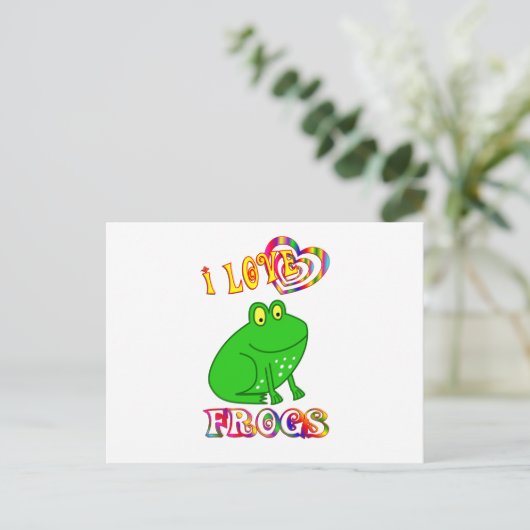 I LIEBE FROGS POSTKARTE (Stehend Vorderseite)