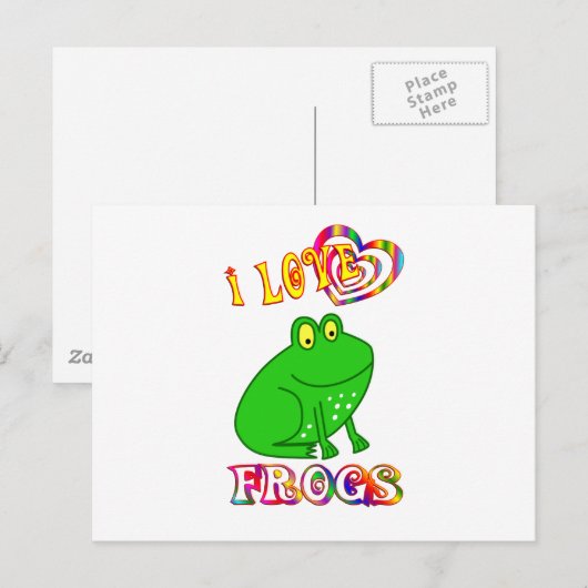 I LIEBE FROGS POSTKARTE (Vorne/Hinten)