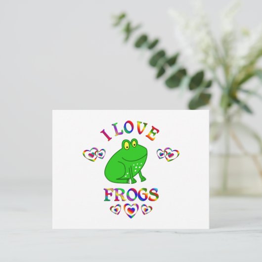 I Liebe Frogs Postkarte (Stehend Vorderseite)