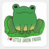 I Liebe Frogs Quadratischer Aufkleber (Vorderseite)