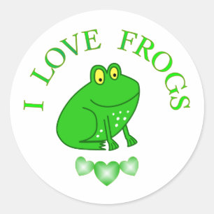 I Liebe Frogs Runder Aufkleber