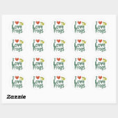 I Liebe Frogs Runder Aufkleber (Blatt)