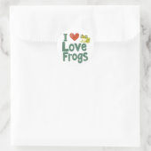 I Liebe Frogs Runder Aufkleber (Tasche)