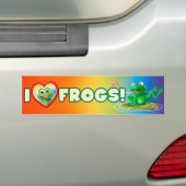 I Liebe Frogs Spaß wackeligen Autoaufkleber (Auf Auto)