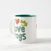 I Liebe Frogs Zweifarbige Tasse (Vorderseite Links)