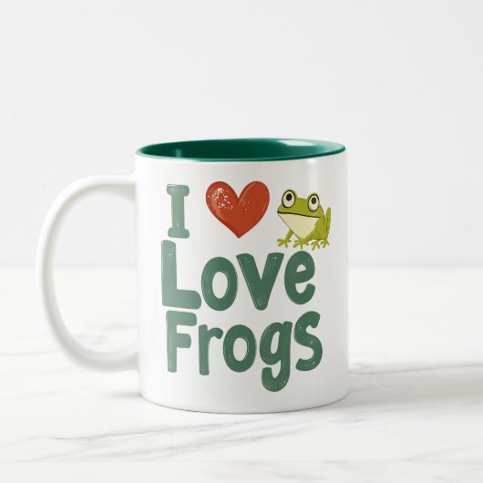 I Liebe Frogs Zweifarbige Tasse (Links)