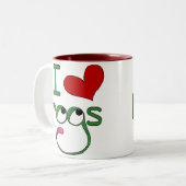 I Liebe FROGS Zweifarbige Tasse (Vorderseite Links)