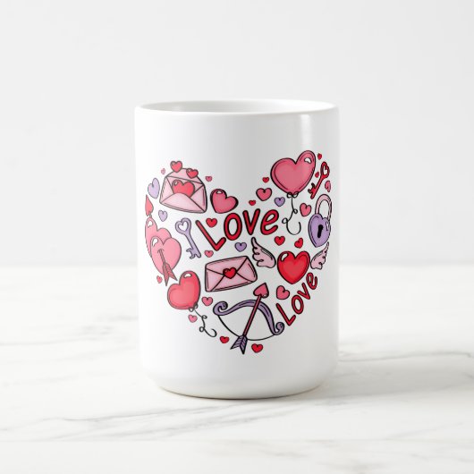 I Liebe Frohes Valentinstag Kaffeetasse (Mittel)