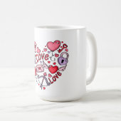 I Liebe Frohes Valentinstag Kaffeetasse (VorderseiteRechts)
