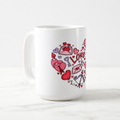 I Liebe Frohes Valentinstag Kaffeetasse (Vorderseite Links)