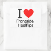 I Liebe Frontside Heelflips Rechteckiger Aufkleber (Tasche)