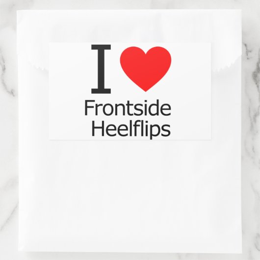 I Liebe Frontside Heelflips Rechteckiger Aufkleber (Tasche)