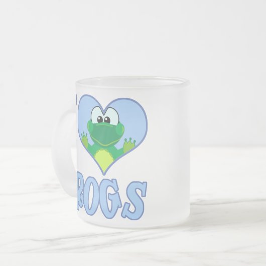 I Liebe Frösche Mattglastasse (Vorderseite Links)