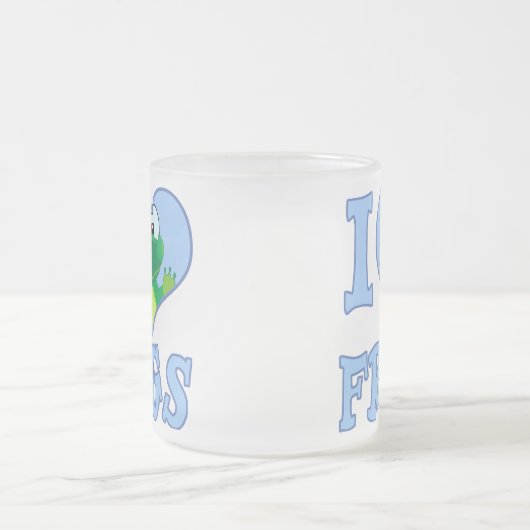 I Liebe Frösche Mattglastasse (Mittel)