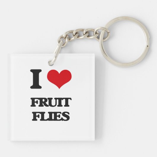 I Liebe Fruchtfliegen Schlüsselanhänger (Rückseite)
