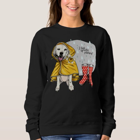 I Liebe Frühlingsduschen White Labrador Retriever Sweatshirt (Vorderseite)
