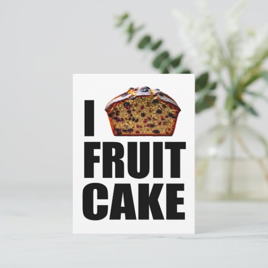 I Liebe Fruitcake Feiertagspostkarte (Stehend Vorderseite)