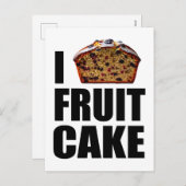 I Liebe Fruitcake Feiertagspostkarte (Vorne/Hinten)