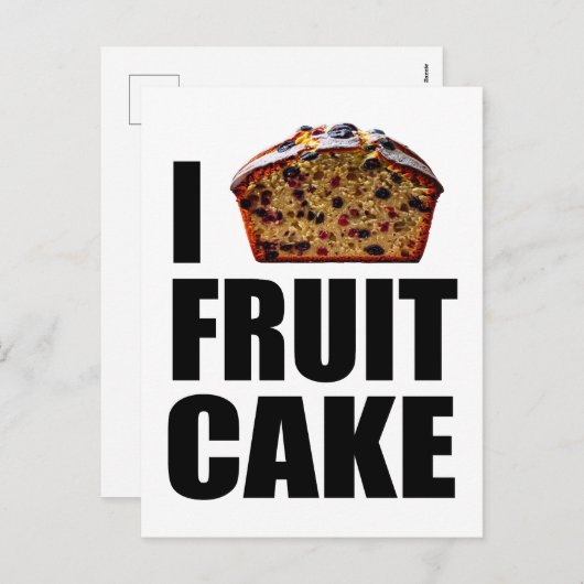 I Liebe Fruitcake Feiertagspostkarte (Vorne/Hinten)