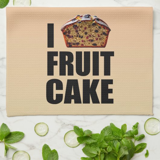 I Liebe Fruitcake Geschirrtuch (Gefaltet)