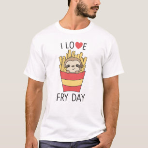 I Liebe Fry Day Funny Funny Funny Funny Französisc T-Shirt