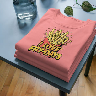 I Liebe Fry Days - Funny French Fries Food Pub Tri-Blend Shirt