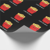 I Liebe Fry Days Funny French Fries Pun Dark BG Geschenkpapier (Ecke)