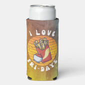 I Liebe Fry Days Funny French Fries Selters Dosenkühler (Seltzer Vorderseite)